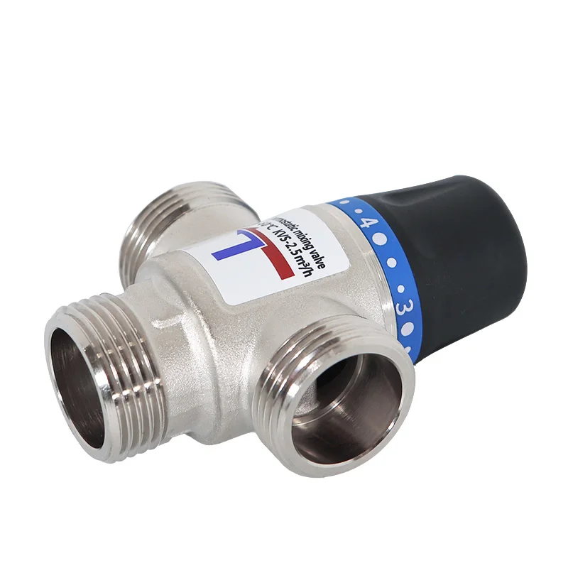 Price, Hydraulic Brass Nickel Plated Thermostatic Mixing Valve OEM 3/4 Inch Connector Size 35-60 ℃ Working Temperature, Constant