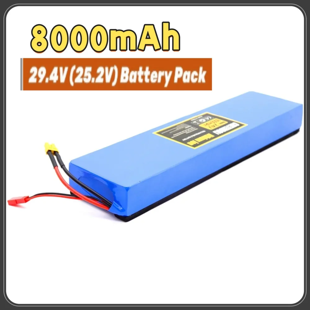

8000mAh 18650 7S2P 25.2V Li-ion Rechargeable Battery Pack, Suitable for 29.4V Electric Scooter Battery Replacement,Durable Power