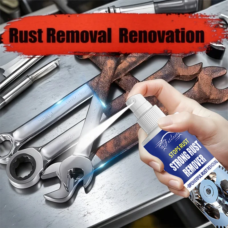 Universal Metal Rust Remover – Metal Polishing Spray, Strong Rust Removal, Fast Corrosion Dissolver for Tires, Locks, Screws & G
