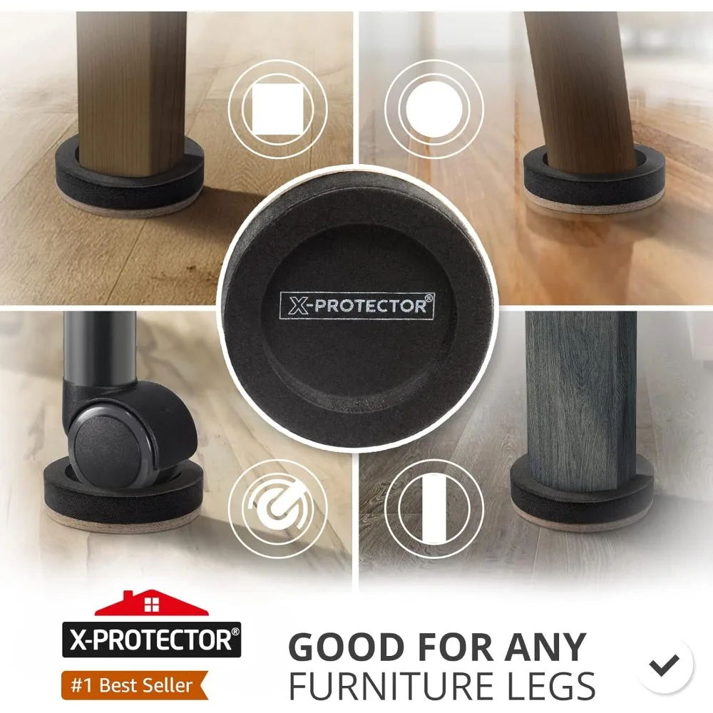 Cursori per mobili in feltro per pavimenti in legno X-PROTECTOR 16 PZ 3 1⁄2" - Cursore per mobili dal design unico - Mobili resistenti