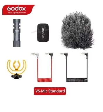 

Godox VS-Mic Compact Shotgun Microphone 3.5mm MIC for iPhone Android Smartphone DSLR Camera For Video Recording Microphone