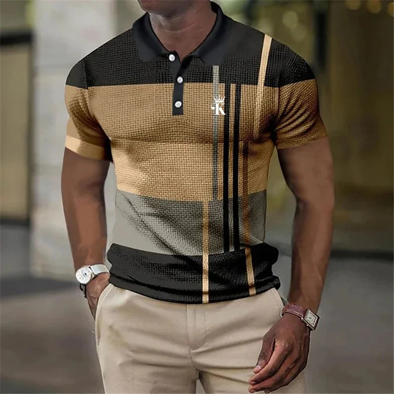 Spring Summer Men Casual Slim Fit Sport Short Sleeve Lapel Polo Shirt .