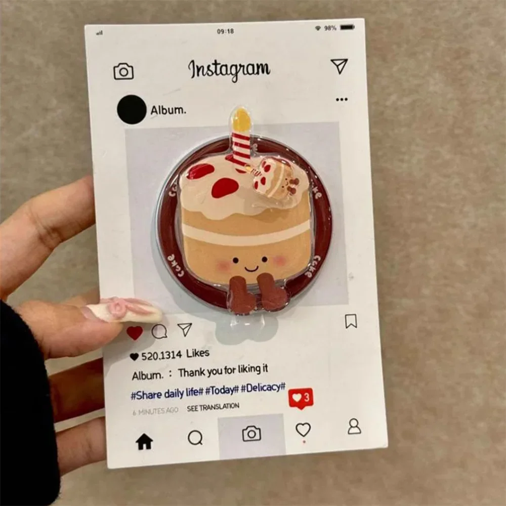 

Милый забавный вращающийся торт для Magsafe, магнитный чехол для телефона Griptok Grip Tok, подставка для IPhone 16, Samsung, чехол для беспроводной зарядки, держатель