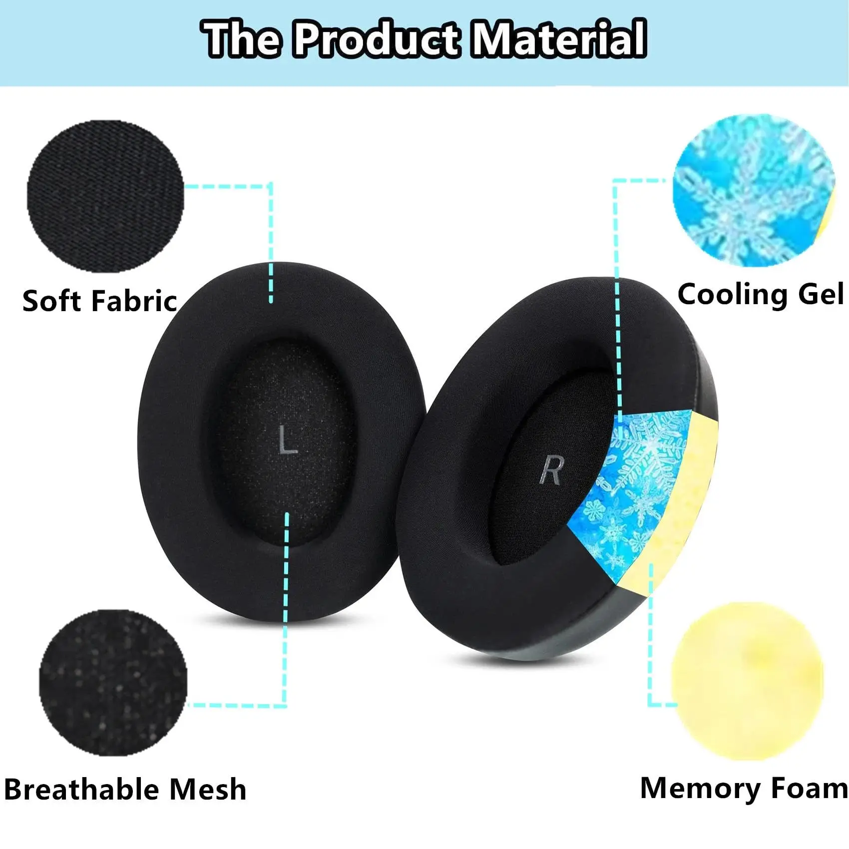 Cooling Gel Softer Ear Pads, Replacement Ear Cushions for Sennheiser Momentum 4 & 5 Wireless Headphones