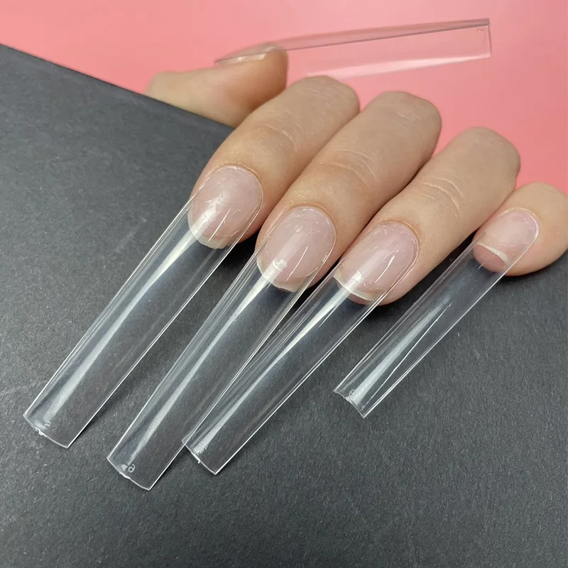 

120pcs 3XL Square Straight Extra Long Full Cover Nails Artificial Acrylic False Nail Tips Clear Press On Manicure Tool