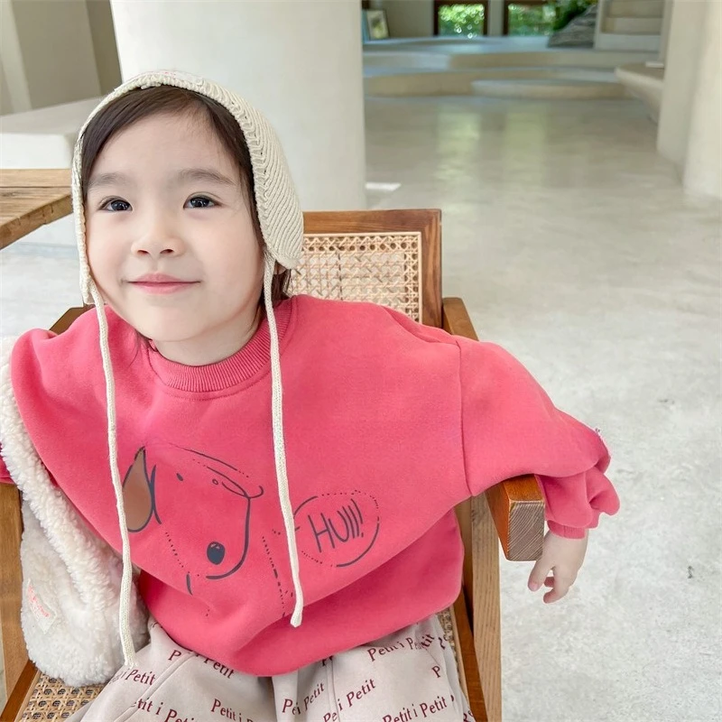 2025 Children's Autumn Clothing New Boys Winter Hoodie Japanese Korean Version Girls Fleece Hoodie