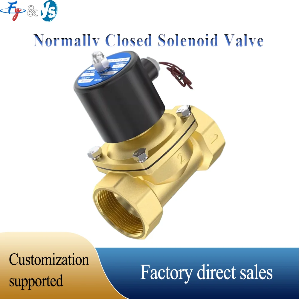 Premium 2-Way Normally Closed Brass Solenoid Valve, 12V/24V/220V, Electric Control for Water Gas Vapor Agricultural Irrigation
