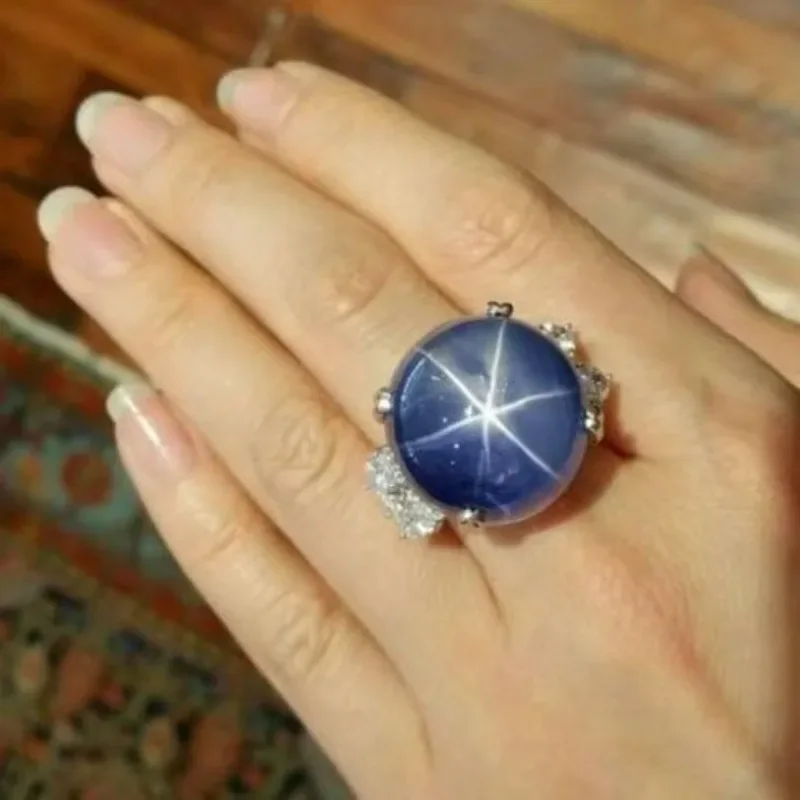 خاتم جديد من حجر النجوم الأزرق للنجوم في السماء الليلية