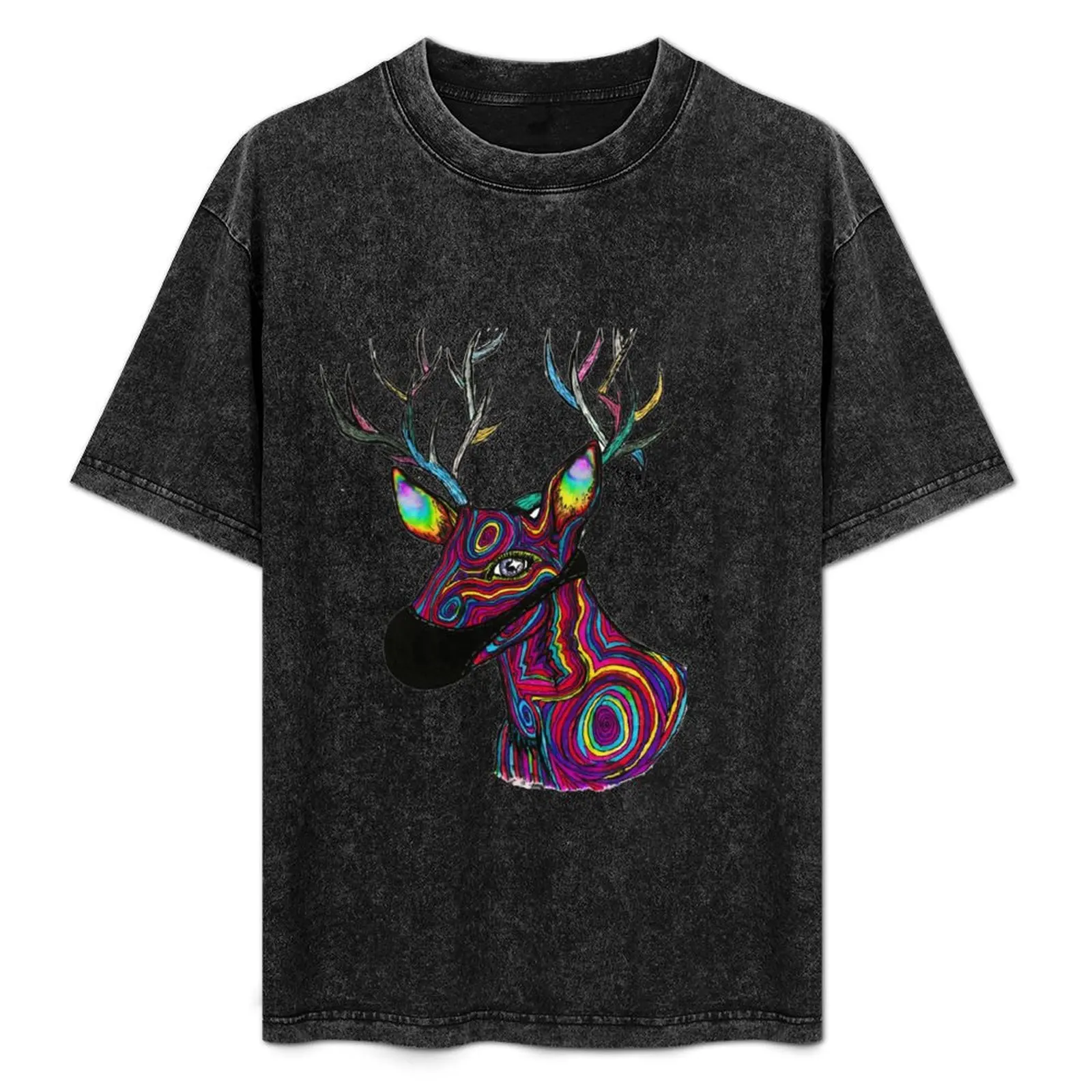 

Rainbow Deer T-Shirt football t shirt Short sleeve tee cotton man t-shirts mens t shirts casual stylish
