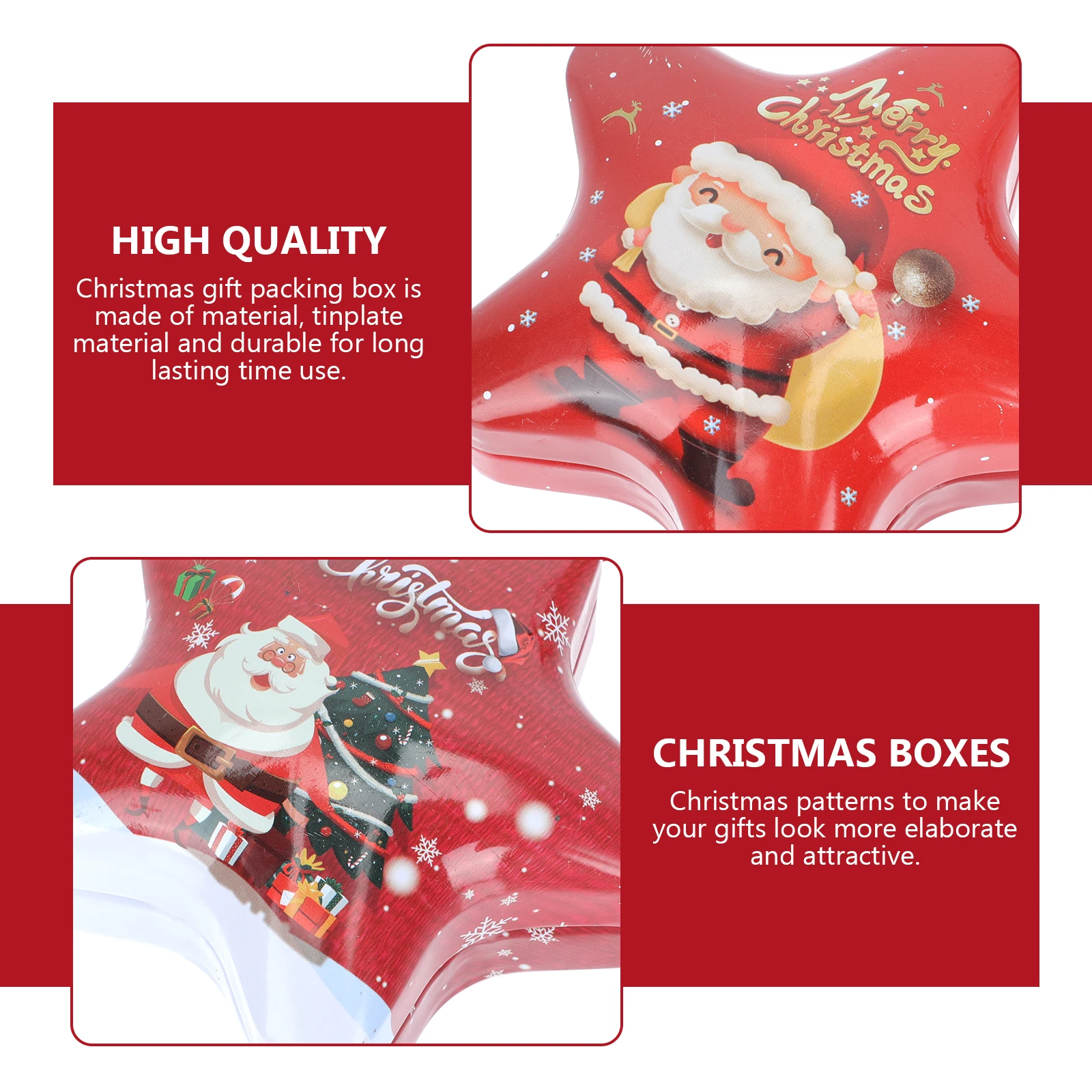 

6 Pcs Chocolate Candy Box Xmas Wrapping Boxes Treat Christmas Gift Tinplate Storage Container Bride Containers