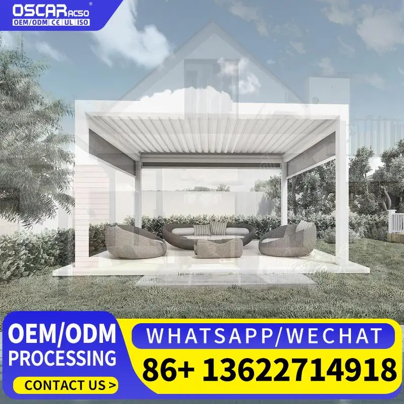 6x6 10x10 Bioclimatic Outdoor Motorized Retractable Pergola Kit Shades Aluminum Set for Garden Patio Backyard pergola