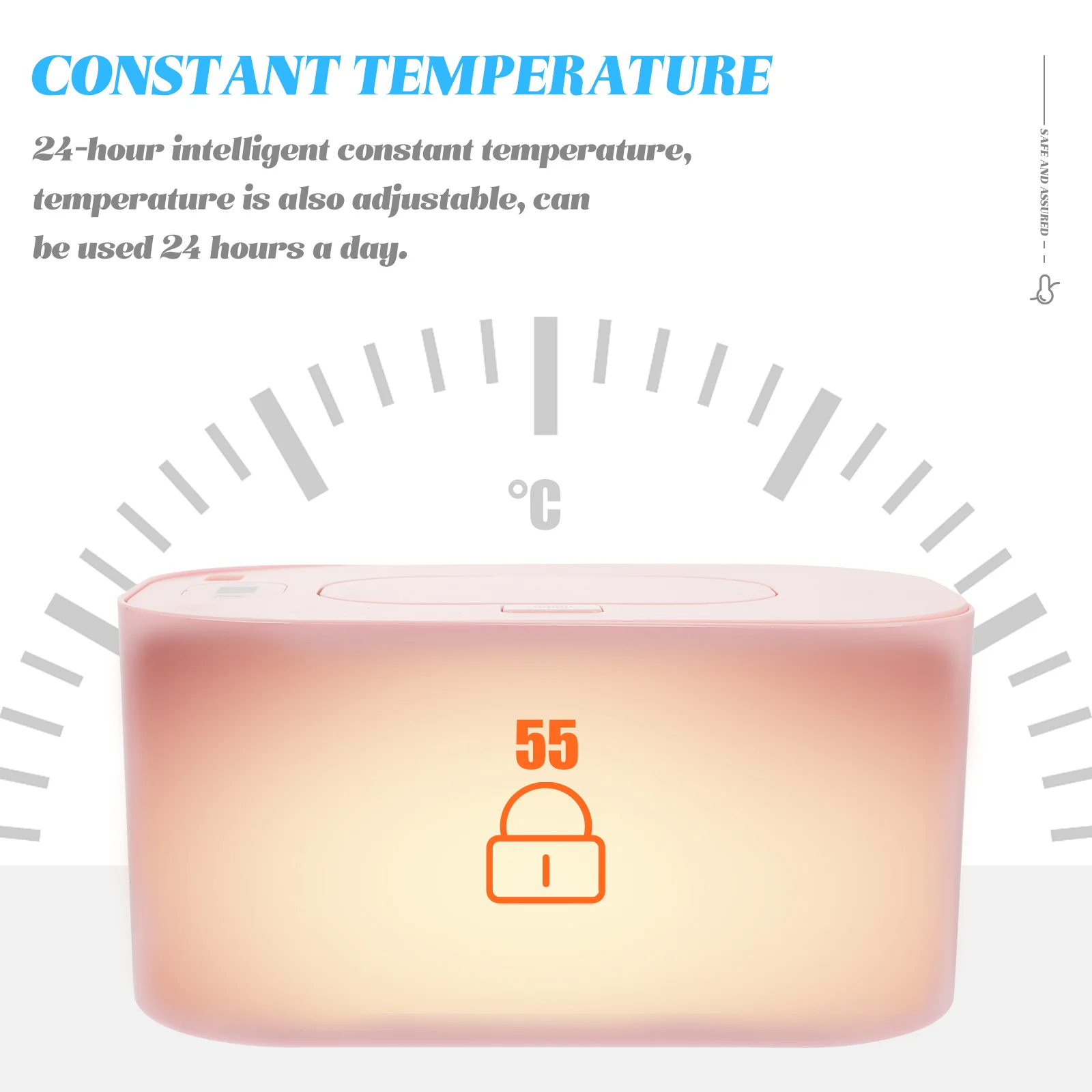 1 szt. Podgrzewacz do chusteczek nawilżanych dla niemowląt, przenośny podgrzewacz do chusteczek, energooszczędny, z regulacją temperatury, dozownik do chusteczek nawilżanych dla niemowląt, różowy