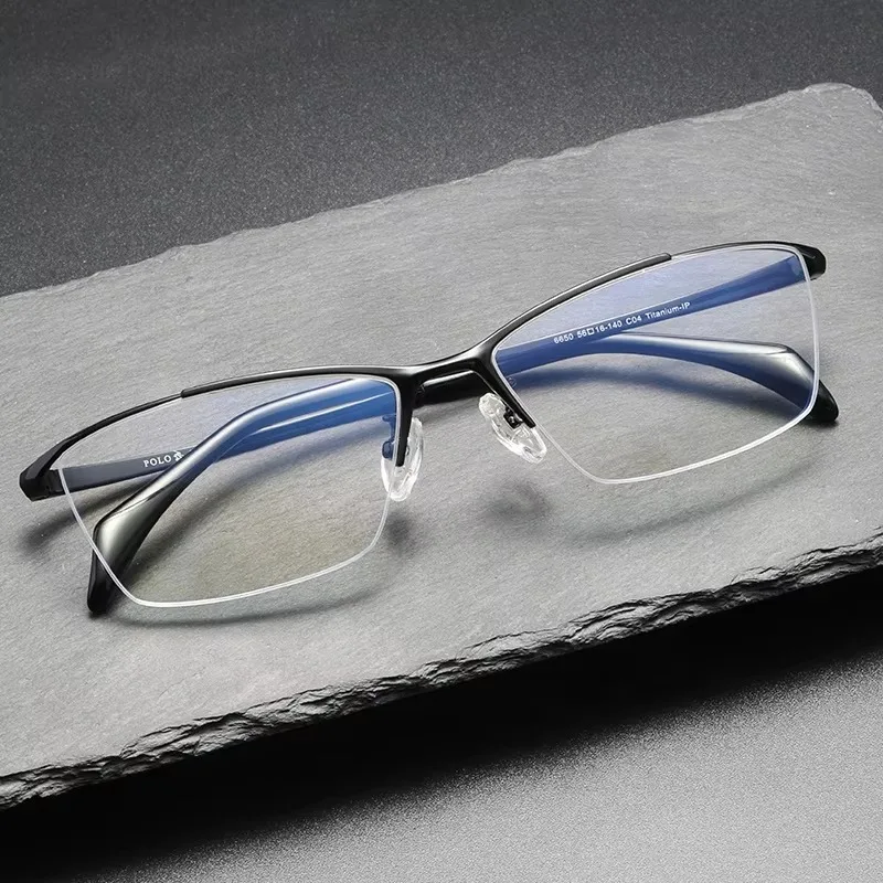 

Vintage Business Half Frame Photochromic Myopia Glasses Titanium Near Sight Eyeglasses Finished Minus Eyewear Diopter 0 To -6.0