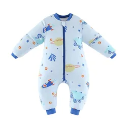Winter Baby Sleeping Bag with Legs 3.5 Tog Cotton Infant Sleep Sack with Detachable Sleeves 2.5 Tog Zipper Romper Sleepsuits