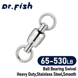 10pcs Fishing Ball Bearing Rolling Swivel Snap #1-#8 Terminal Tackle Heavy Duty Connectors Solid High Strength Stainless Steel
