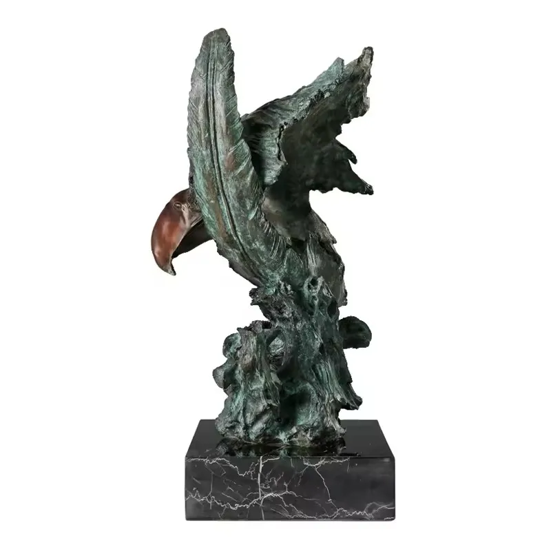 Bronze Arab Eagle Statue Hawk Sculpture Figurine Brass Falcon Art Home Decor Upscale Gifts view 6