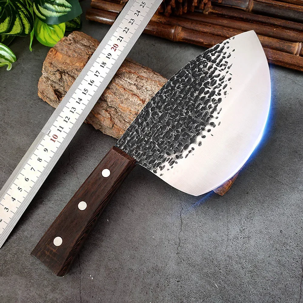 Fish Filleting Knife Hand Forged Blade Wood Handle Kitchen Knives Chef Knife Meat Cleaver Sharp Butcher Knife Chopping Vegetable