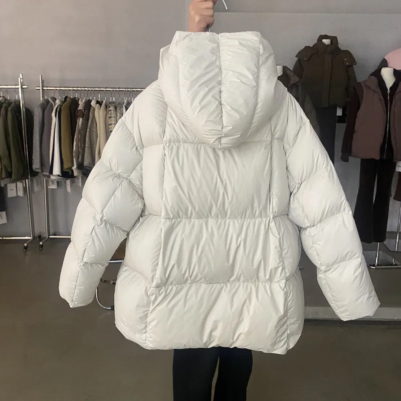 2024 winter new fashion white duck down casual small bread cold warm down jacket women