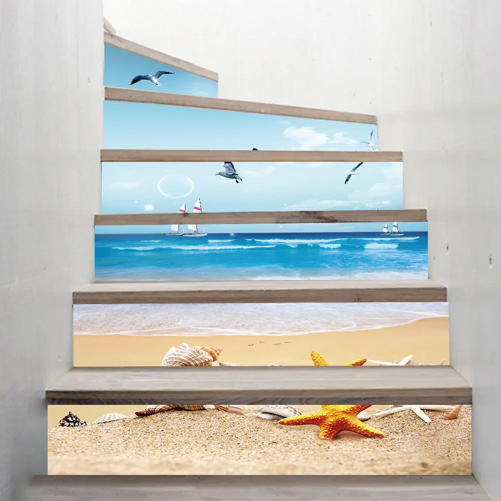 

PVC self-adhesive stair decoration stickers, self-adhesive stair stickers for home decoration (6 sheets/set)