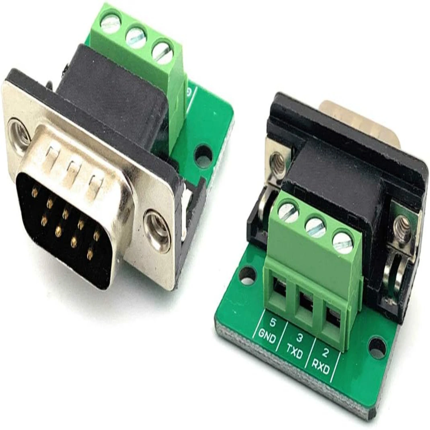

Pack of 2 WEIJ Male RS232 Serial Adapter with RXD, TXD, and GND Terminals for Reliable Connection