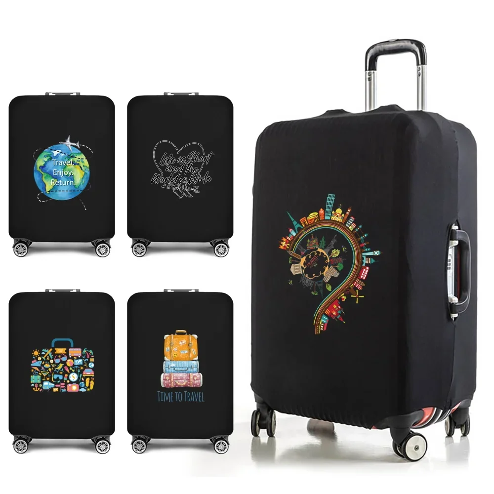 2023 New Elastic World Map Travel Luggage Protective Cover for 18-32 Inch Bag Suitcase Trolley Covers Case Traveling Accessories