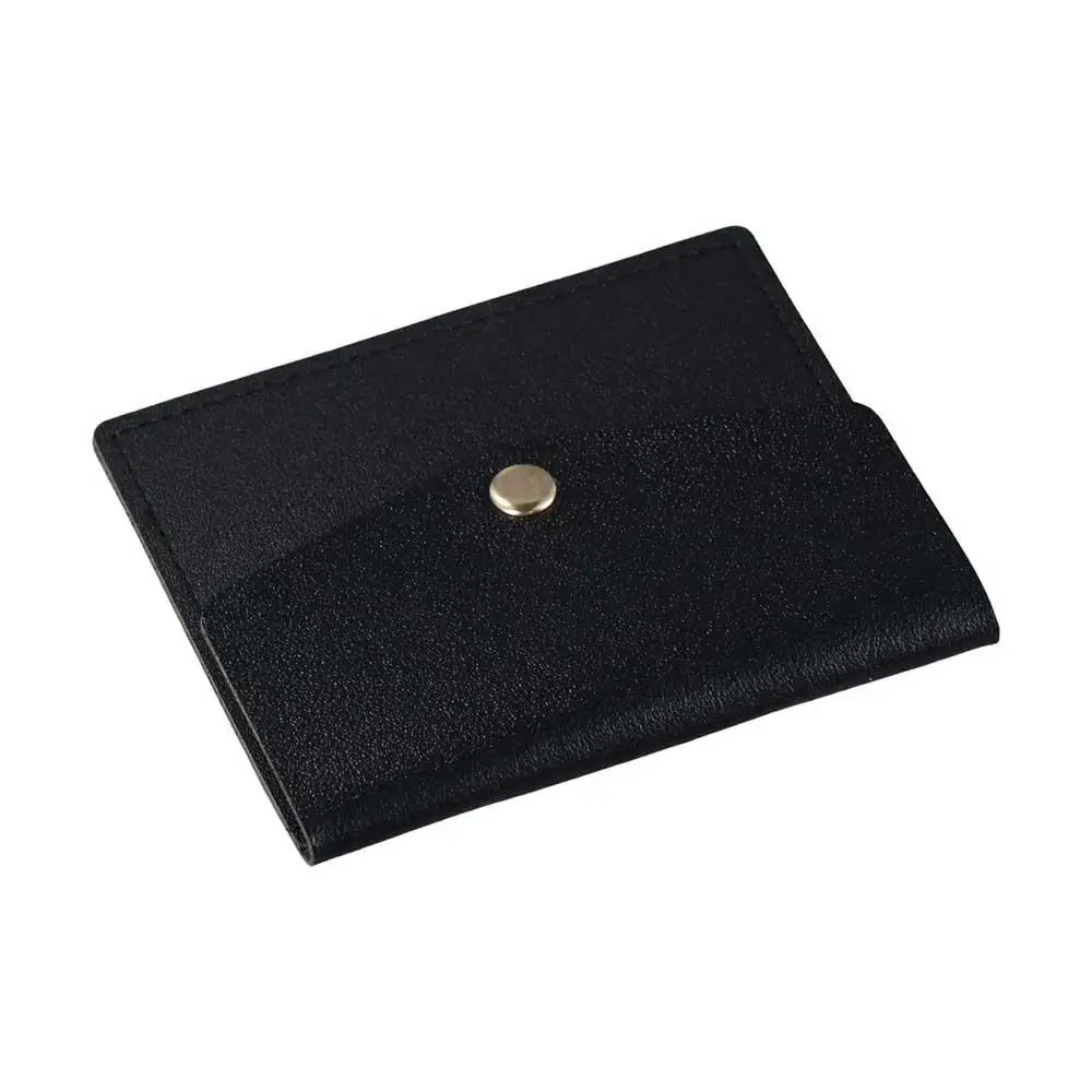 Simple Korean Style Thin Envelope Card Bag Wallet Solid Color Mini Wallet PU Snap Button Snap Button Coin Purse Men