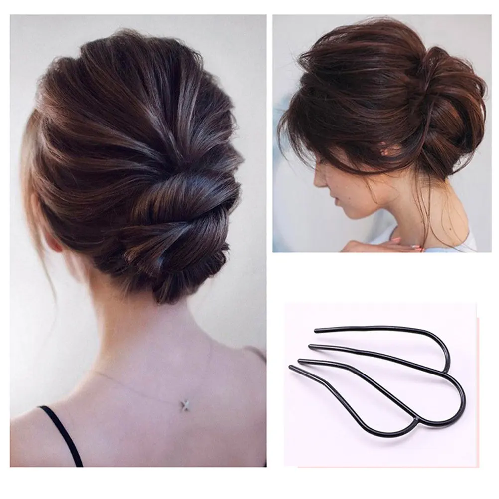 

5Pcs Woman Hairpin Bun Comb Simple Elegant Design Hair Tying Tool for Daily Party Wear Hairstyling Comb Accessory