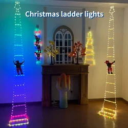 LED Ladder Light para Papai Noel, Christmas Decor, String Lamp, Indoor, Outdoor, Janela, Jardim, Xmas Tree, Hanging Strip, 3m