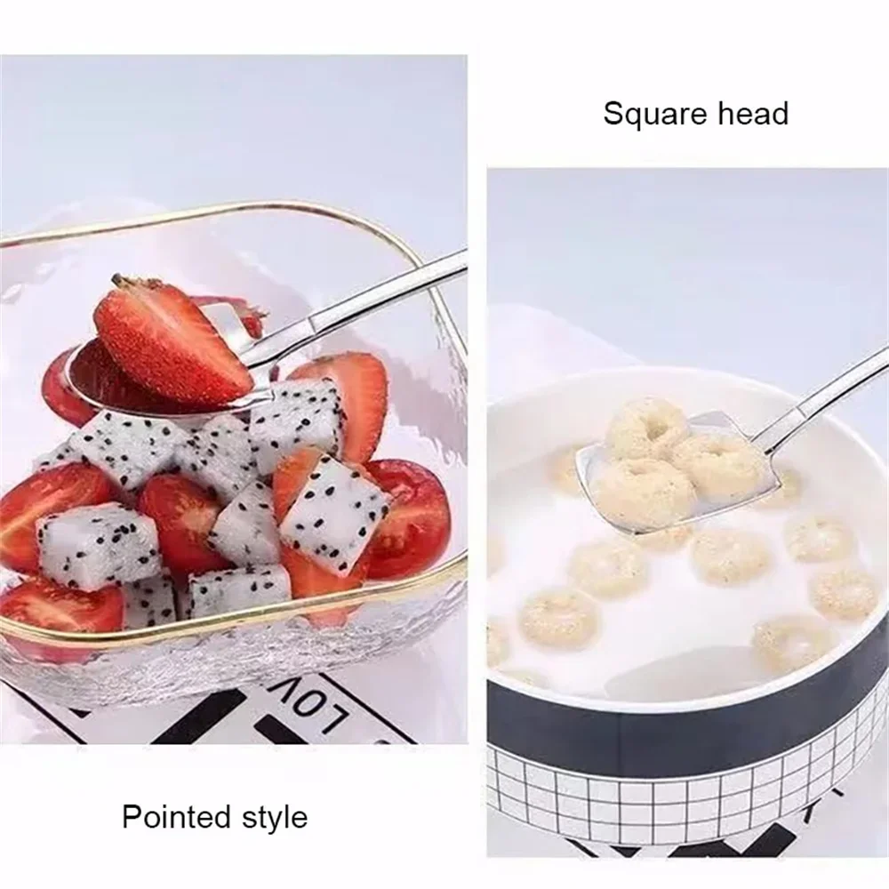 4Pcs/Set New Shovel Spoons Stainless Steel Teaspoons Creative Coffee Spoon For Ice Cream Dessert Tableware Scoop Cutlery Set image 3