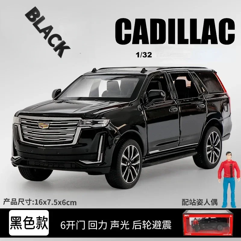 Модель внедорожника Cadillac Escalade 1:32, модель литая из металлического сплава, модель автомобиля со звуком, фотосессия, детская игрушка, подарки