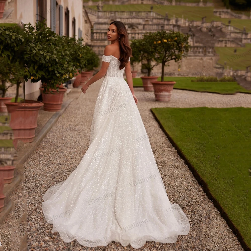 Блестящие свадебные платья Великолепные свадебные платья трапециевидной формы халаты принцессы для официальной вечеринки Гламурные индивидуальные платья Vestidos De Novia 2026