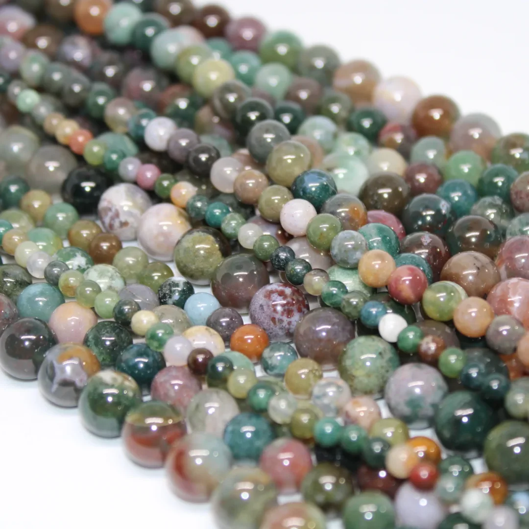 4/6/8/10 mm indische Achatperlen, natürliche runde Halbedelstein glatte indische Achatperlen, zur Herstellung von DIY-Schmuck