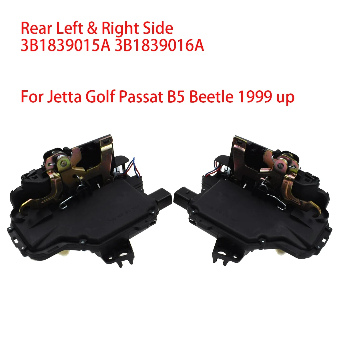 2PCS New Door Lock Actuator Latch Rear Left & Right Side for Golf B5 3B1839015A 3B1839016A