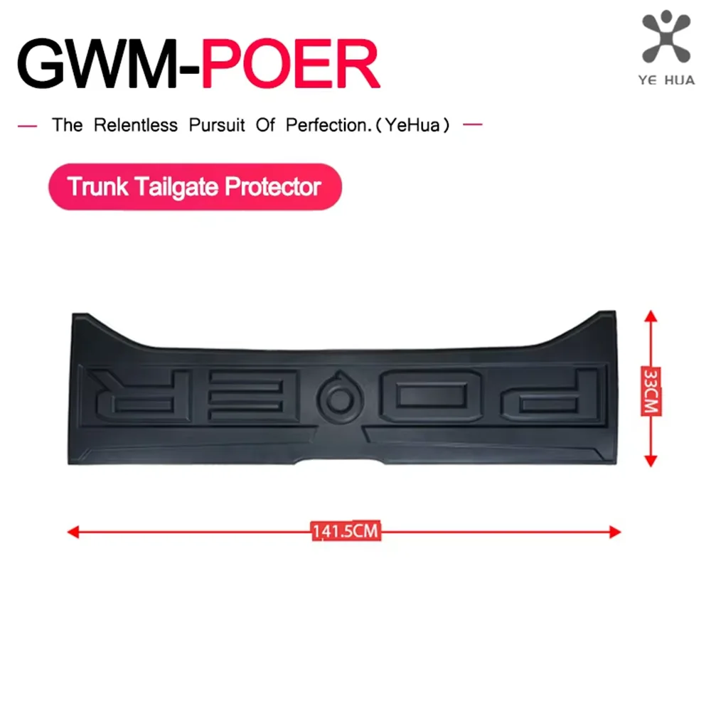 Rear Trunk Panel For Great Wall Poer Gwm Poer 2019-2023 Pick UP Car Strip Decals Sticker of Tailgate Modifier Parts Accessories