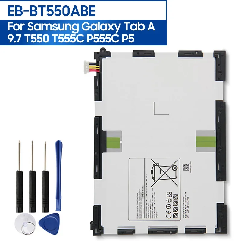 

Replacement Tablet Battery EB-BT550ABA For Samsung GALAXY Tab A 9.7 T550 T555C P555C P550 EB-BT550ABE 6000mAh