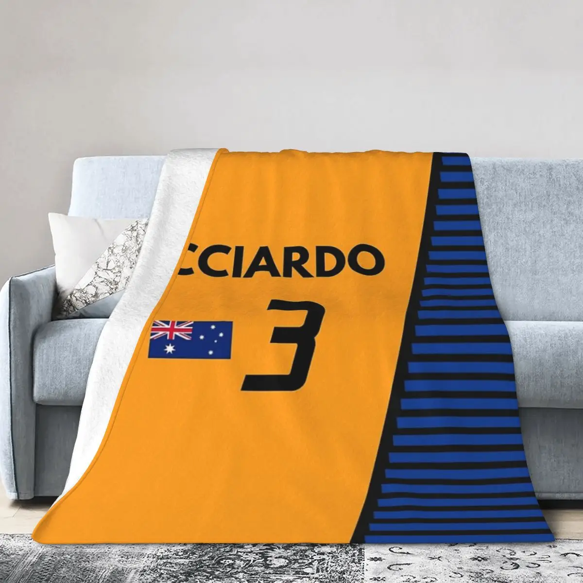 F1 2021 - #3 Ricciardo Blankets Soft Warm Flannel Throw Blanket Plush for Bed Living room Picnic Travel Home Sofa