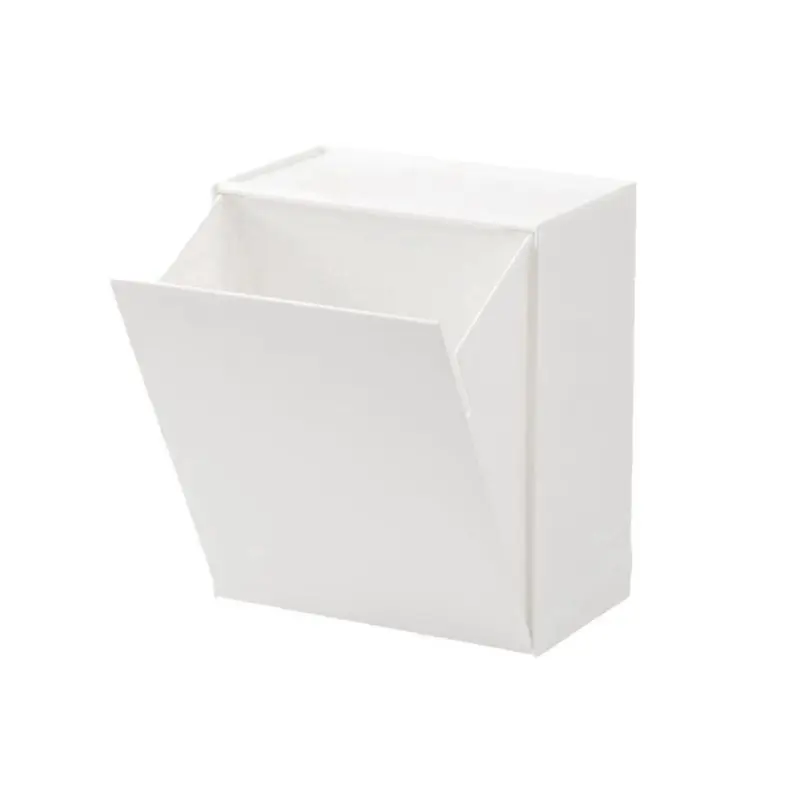 

ABGH-Square Wall-Hung Storage Box Bathroom Semi-Flip Paper Towel Garbage Bag Multifunctional Shelf