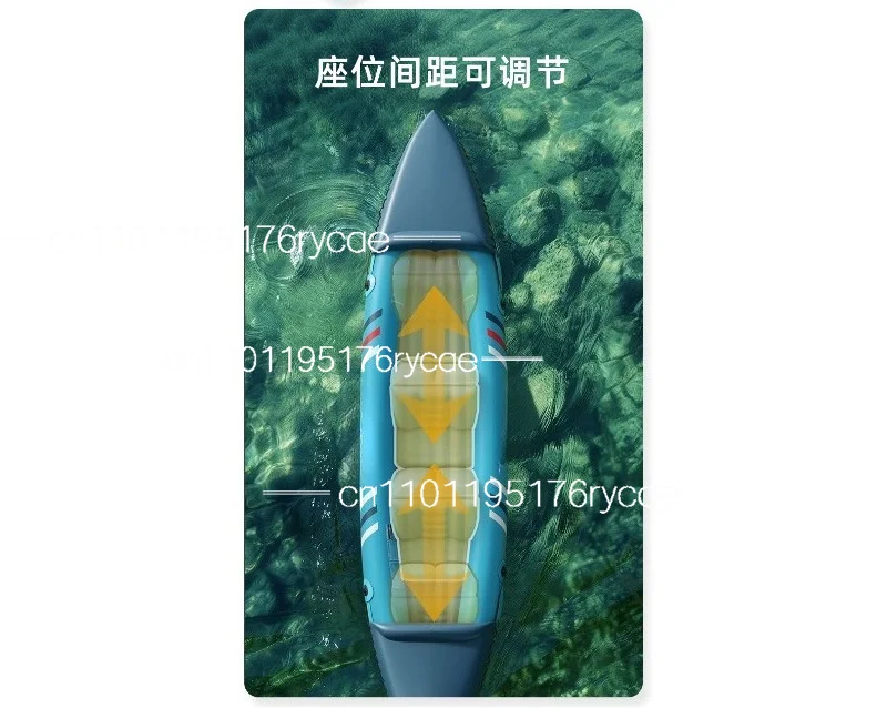 Outdoor water single double inflatable kayak rubber boat thickened wear-resistant fishing boat assault boat adjustable seat