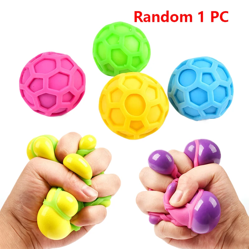 

1PC Grid Ball Pinching And Squeezing TPR Soft Rubber Slow Rebound Release Ball Clay Decompression Toy