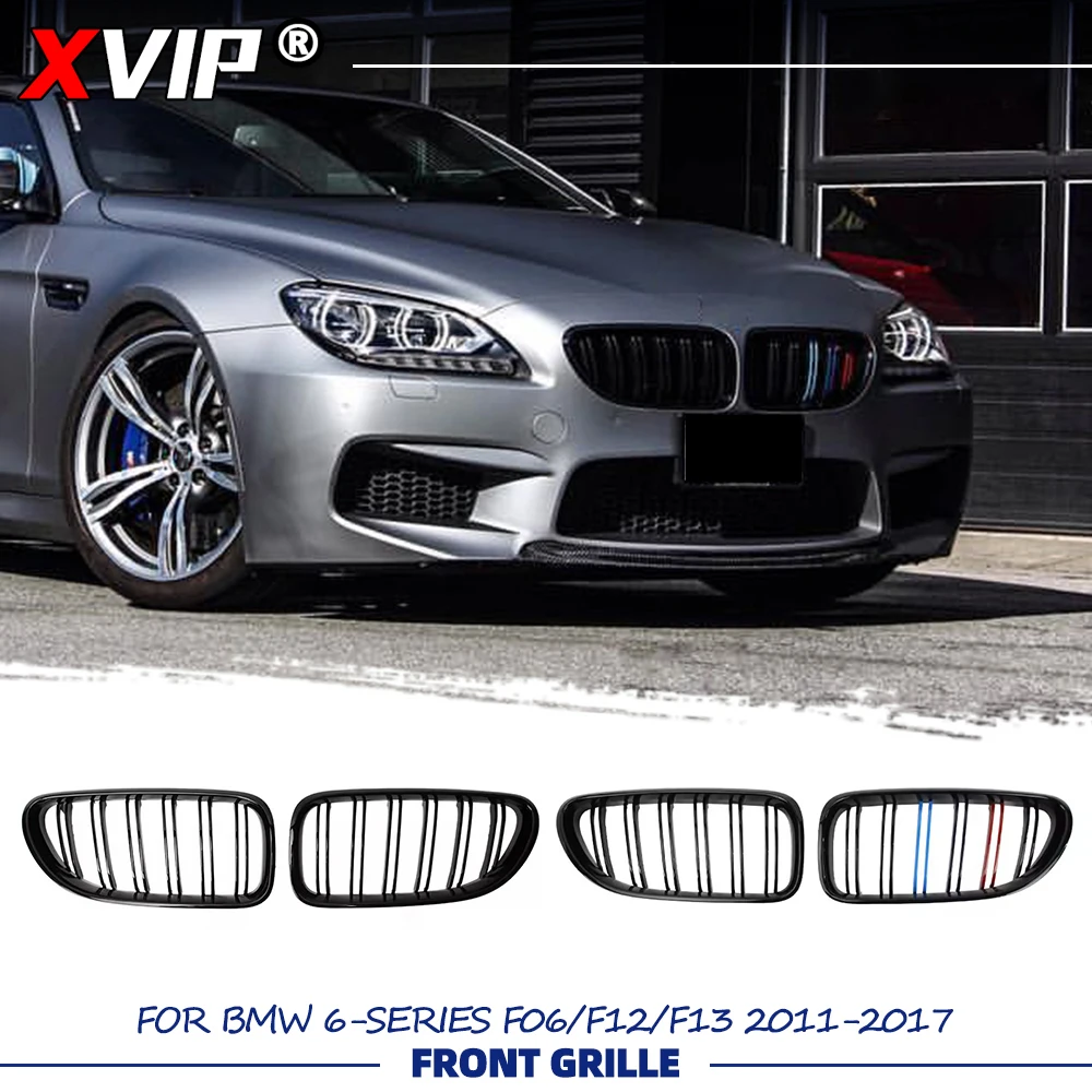 

XVIP Double Line Style Front Bumper Racing Grille For BMW 6-Series F06 F12 F13 2011-2017 Glossy Black Upper Racing Grills