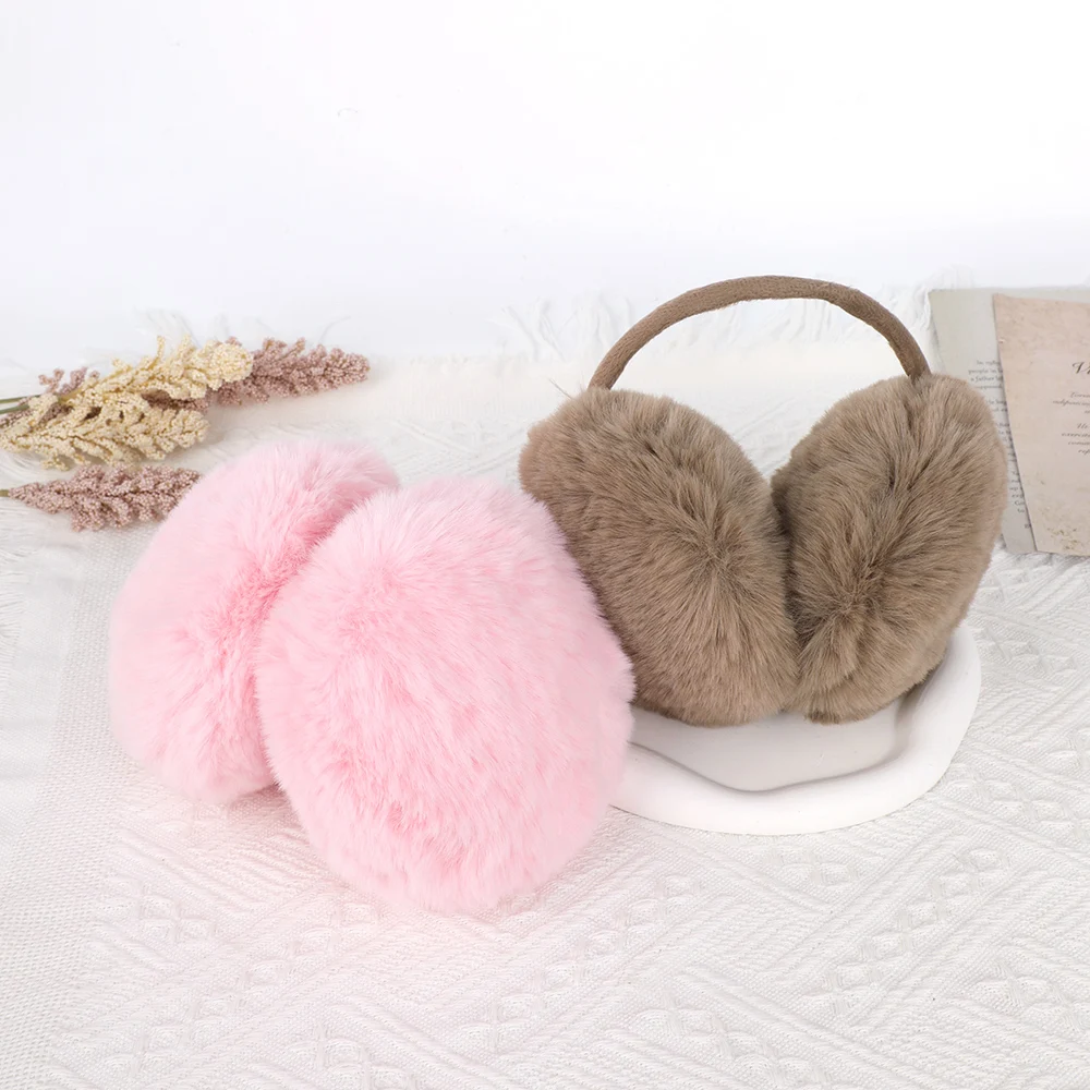 Soft Plush Ear Muffs Winter Warm Earmuffs For Women Men Solid Color Ear Warmer Fashion Outdoor Cold Protection Earflap Ear Cover