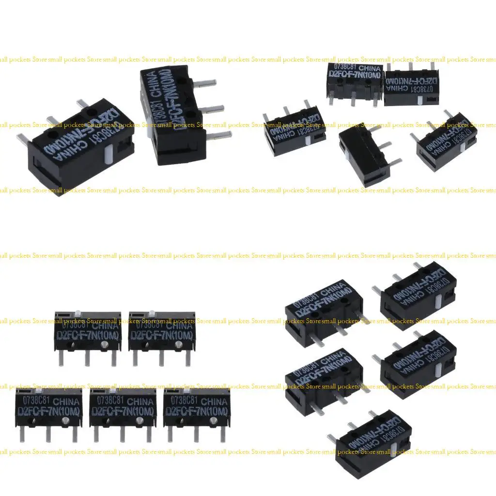 R1WD Mouse Micro Switch Original D2FC-F-7N 3Pin Silver Contacts White Dot 10M