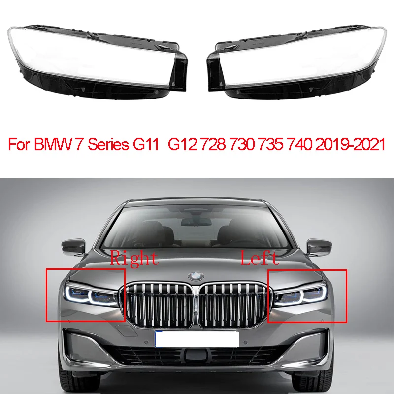 

Car Front Headlight Cover For BMW 7 Series G11 G12 728 730 735 740 2019-2021 Transparent Shell Lampshade Headlamp Cover Lens