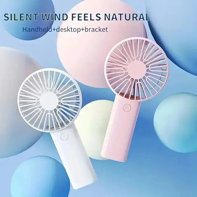 Compact Handheld USB Fan with Phone Holder