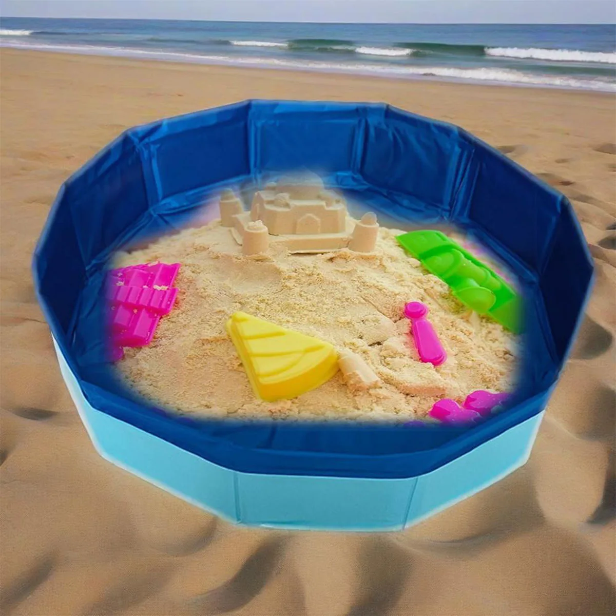 กระบะทรายสำหรับเด็ก ของเล่นทรายชายหาดกลางแจ้งสำหรับฤดูร้อน ของขวัญสำหรับเด็กชายและเด็กหญิง กระบะทรายสำหรับสนามหลังบ้าน สวนชายหาด