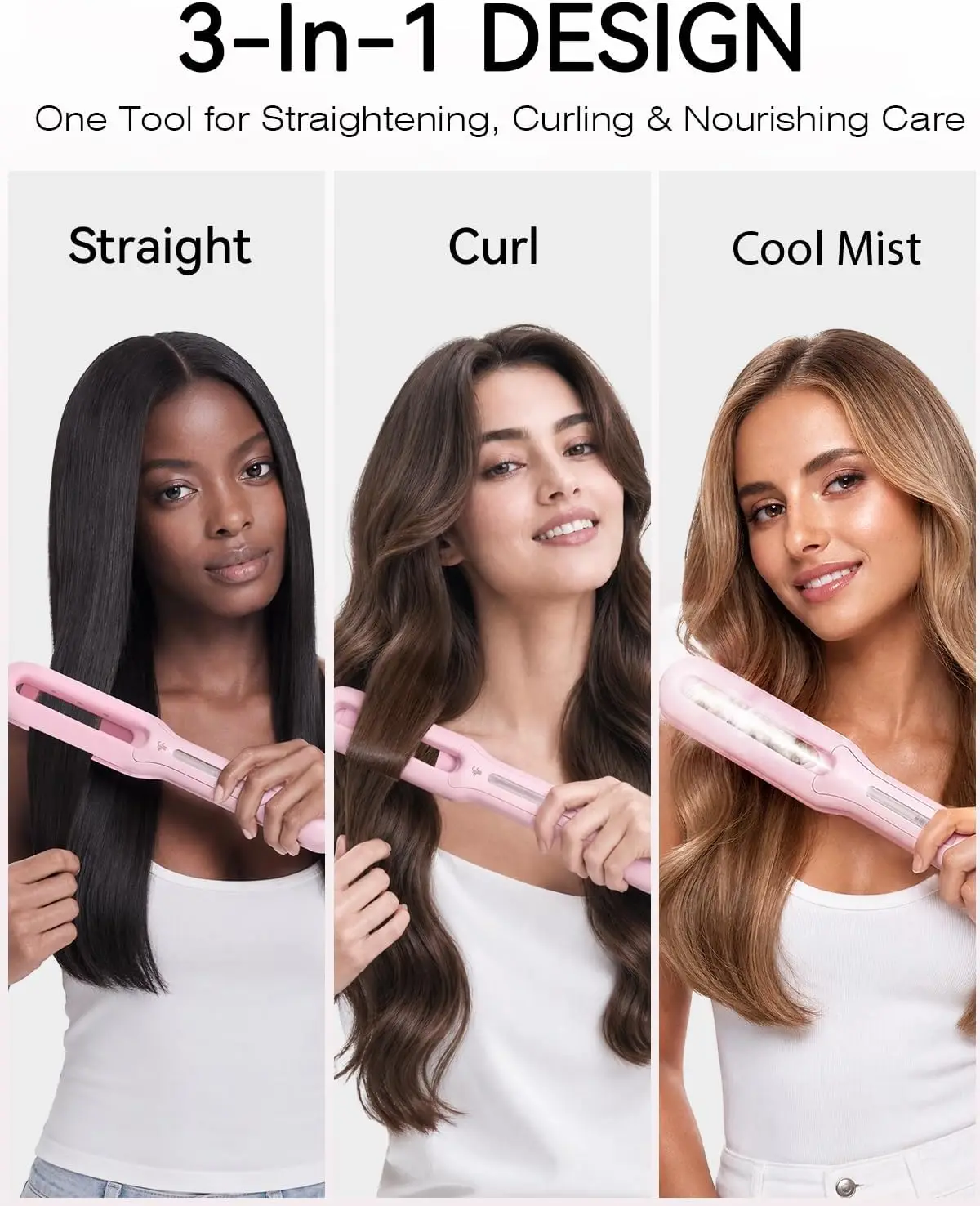 Steam Hair Straightener with Cool Mist Technology for Reduced Heat Damage and Enhanced Shine