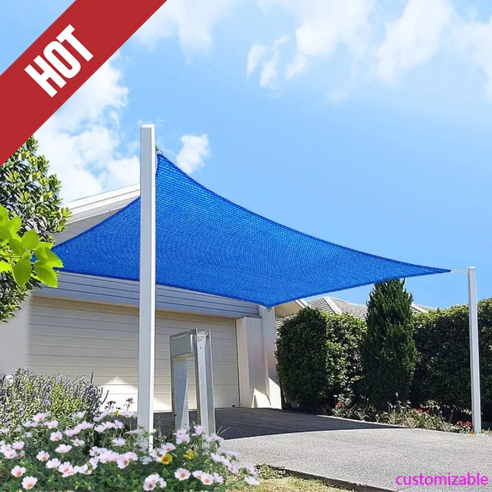 

New Product-8' X 20' Blue Rectangle Sun Shade Sail Canopy, 95% UV Blockage Awning Shelter Fabric Cloth Screen For Patio Outdoor