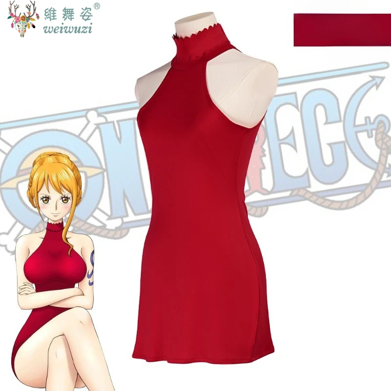 nami red dress cosplay One Piece Whole Cake Island Arc Nami Cosplay Costume