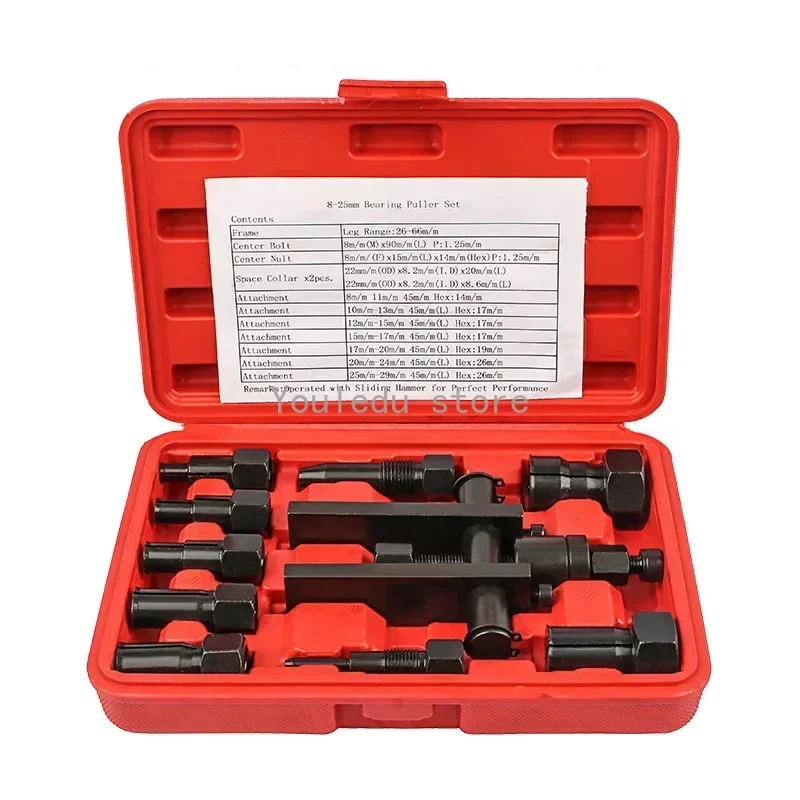 1set Practical Bearing Puller Motorcycle Bearing Removal Tool Puller with Box Motorcycle Internal Bearing Puller Kits