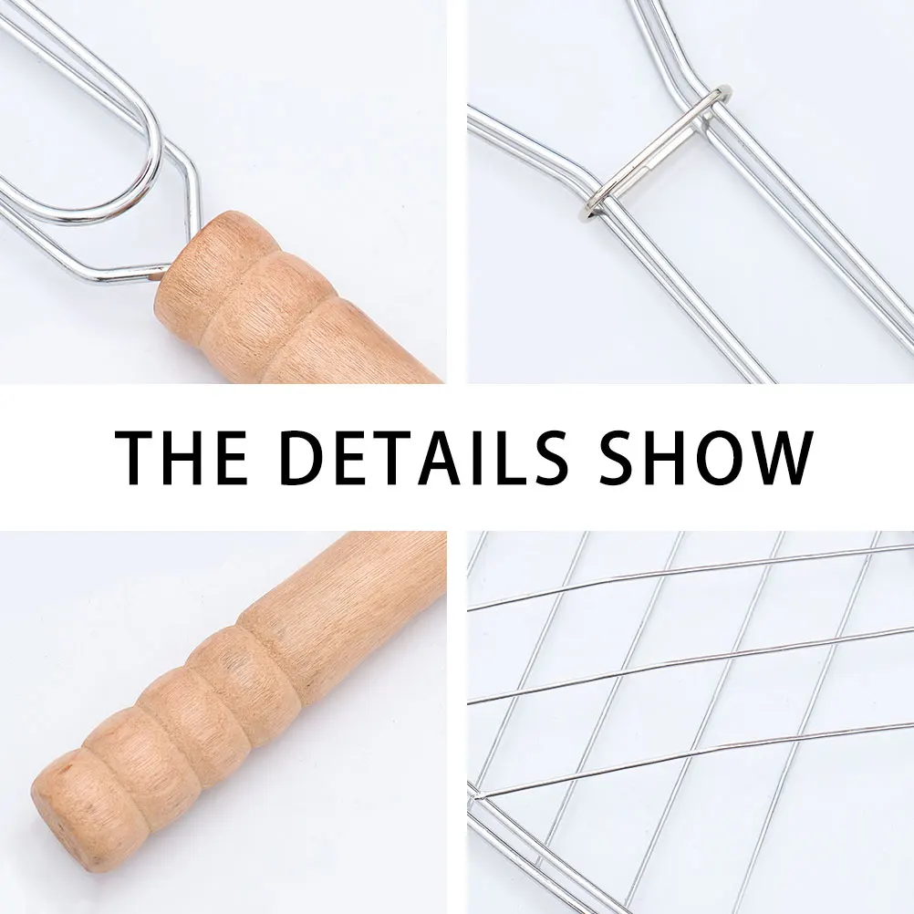 

2Pcs BBQ Grill Round Net Rack Wire Frame Fish Barbecue Clip Basket Durable Easy Clean Storage Outdoor Kitchen Tool